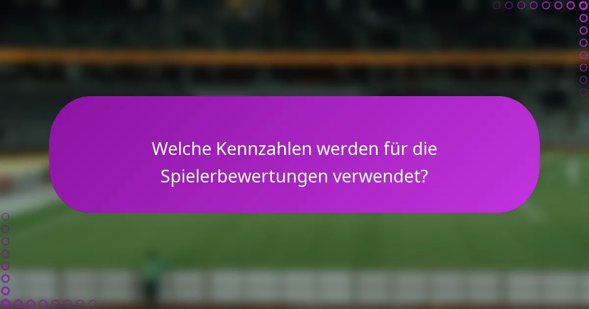Welche Kennzahlen werden für die Spielerbewertungen verwendet?
